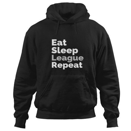 Discover Eat Sleep League Repeat Hoodies