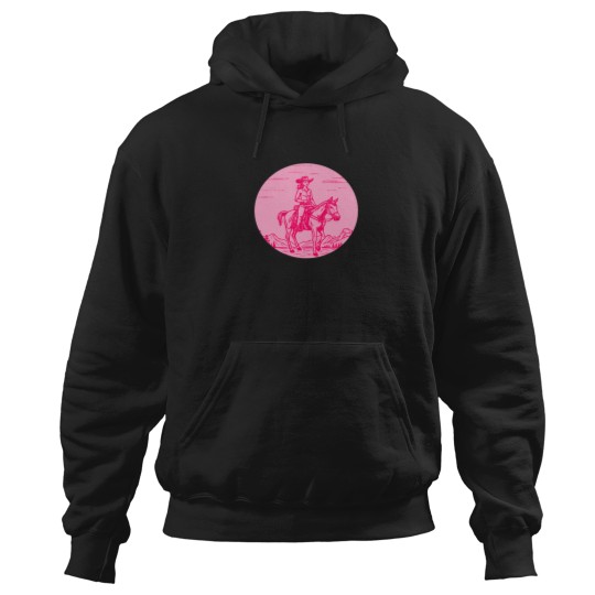 Discover Pink Cowgirlss Neon Wild West Hoodies