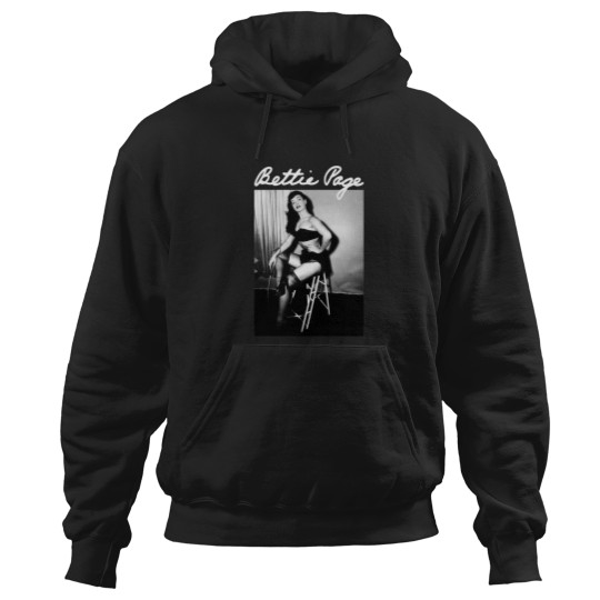 Discover Bettie Page BLACK Hoodies short sleeve