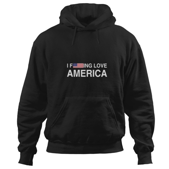 Discover I Fucking Love America Patriotic American Red White Blue Y2K Hoodies