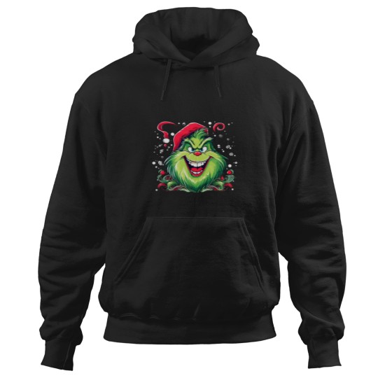 Discover Happy funny character Christmas Santa Hat Hoodies