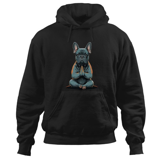 Discover Funny French Bulldog Frenchie Yoga Hoodies