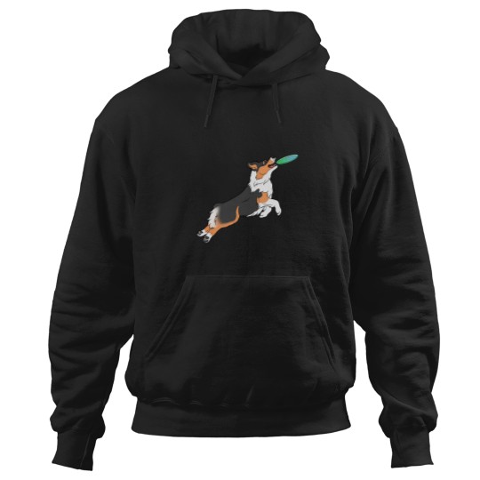 Discover Black Tri Australian Shepherd Catching Disc Hoodies