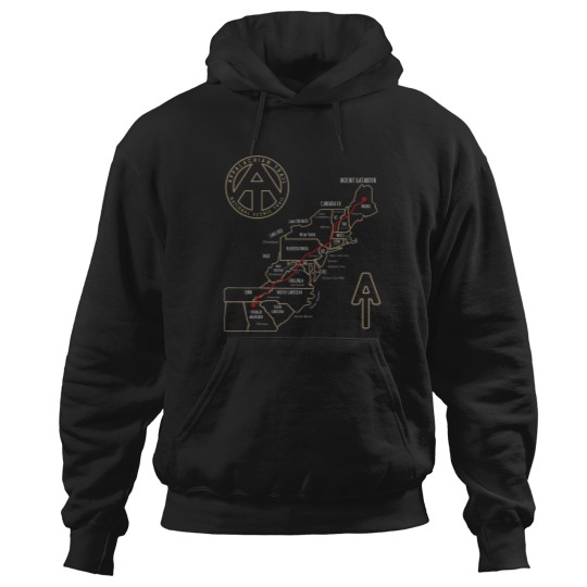 Discover Appalachian Trail Hiking Map Outdoor Adventure Trailing Hoodies