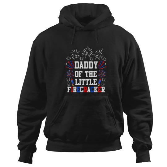 Discover Daddy Of The Little Firecracker Shirt 4th of July Birthday Hoodies