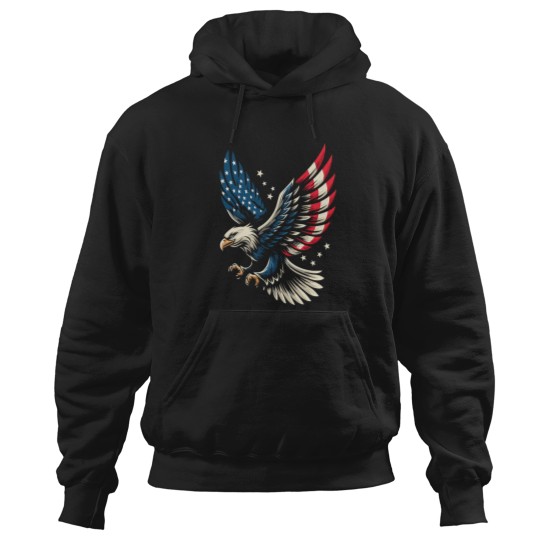 Discover Bald Eagle Patriotic American Flag 4th Of July Hoodies