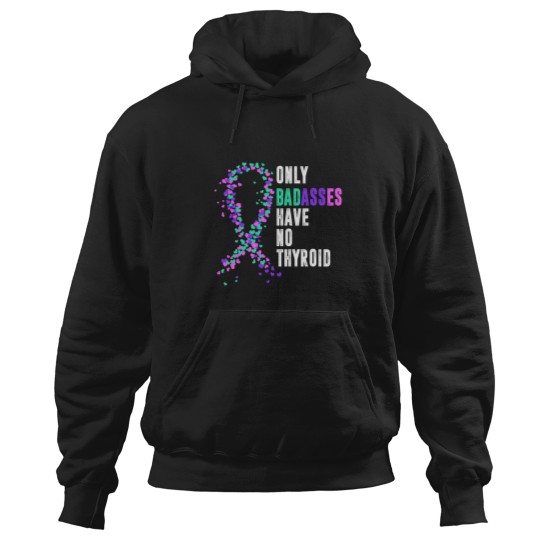 Discover Thyroid Cancer Ribbon Thyroidectomy Removal Surgery Badasses Hoodies