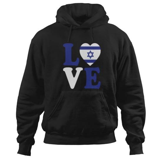 Discover I Love Israel Minimalist Israeli Flag For Women Men Hoodies