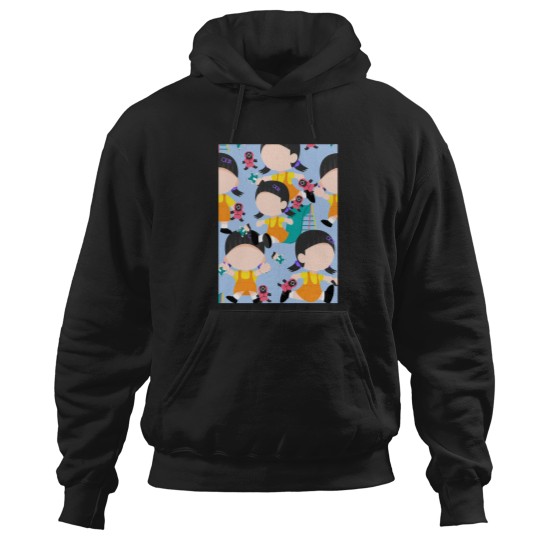 Discover Squid Cosplay Red Light Green Light Girl Playground Cute Netflix Hoodies