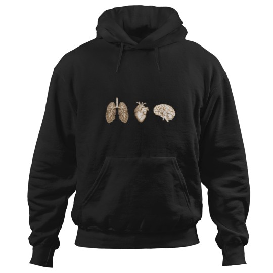 Discover A set of human organ lungs heart and brain Vintagess style Hoodies