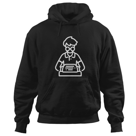 Discover Nerd  Geek Writer Writing On A Typewriter Hoodies