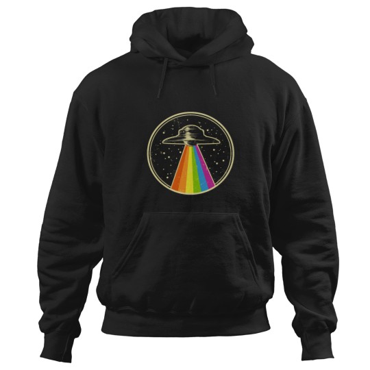 Discover Queer UFO Rainbow UFO Alien Abduction Queer LGBT Gay Pride Hoodies