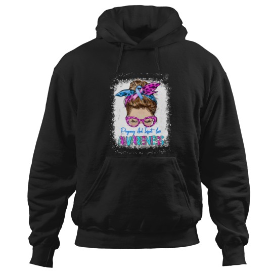 Discover Women Messy Bun Hair Pregnancy and Infant Loss Awareness Tank Top Hoodies