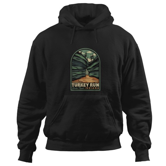 Discover Turkey Run State Park Indiana  Badge Hoodies