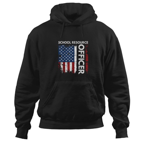 Discover Funny School Resource Officer Gift SRO USA Flag Hoodies