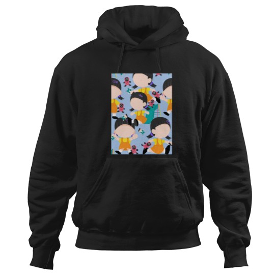 Discover Squid Cosplay Red Light Green Light Girl Playground Cute Netflix Hoodies