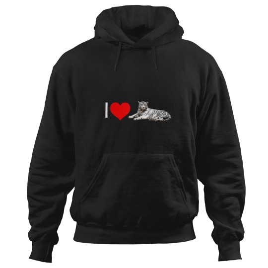 Discover I Heart White Tigers! Minimalist Vintage Wildlife [logo] Hoodies