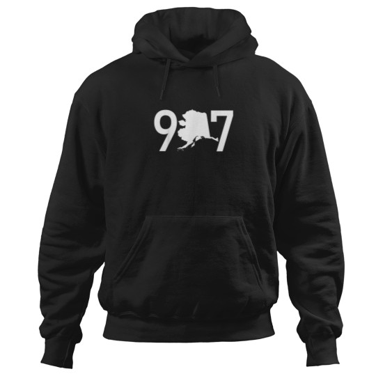 Discover 907 Alaska Phone Area Code Map Silhouette Cool Hoodies