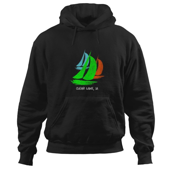 Discover 80s 90s Style Clear Lake IA Sailing Hoodies