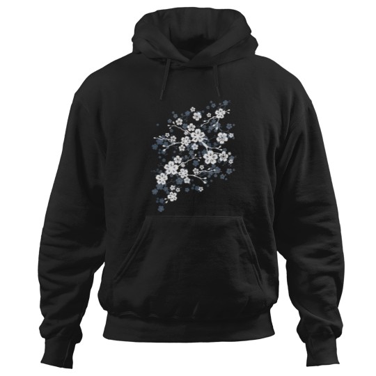 Discover Navy And White Cherry Blossom Pattern alan wallker artwork Classic T-Shirt Hoodies