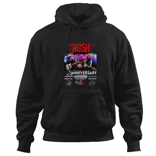 Discover 55 Years RUSH Band 1968-2023 Signatures Hoodies