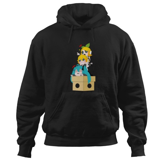 Discover Vocaloid - Kagamine Rin, Kagamine Len and Hatsunee Miku Chibi i Hoodies