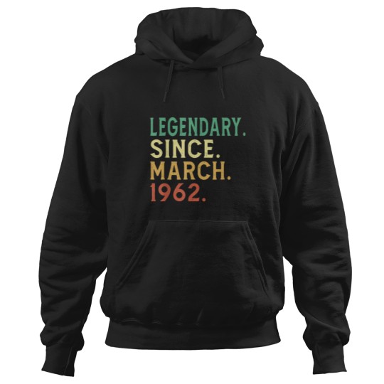 Discover 60 Year Old Vintage Legendary Since March 1962 60th Birthday  Essential T-Shirt Hoodies
