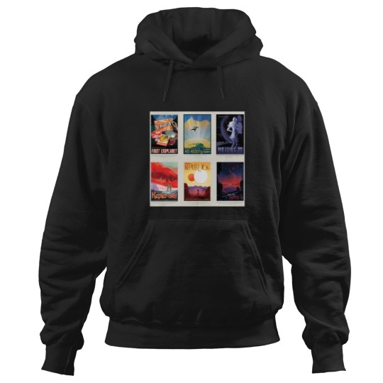 Discover Nasa Jpl Space Tourism Collage Exoplanet Travel Bureau (8K Resolution) Hoodies