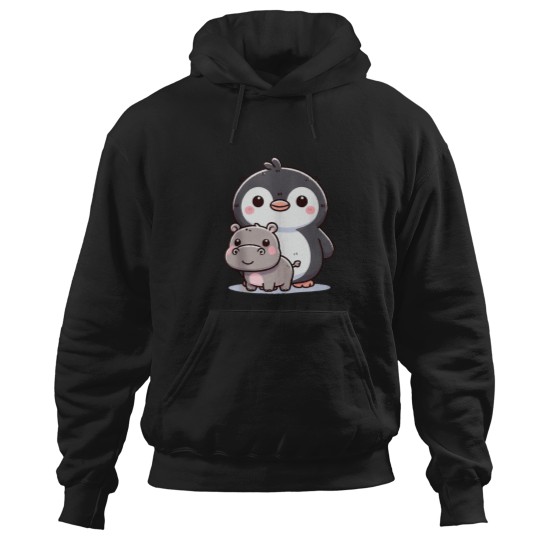 Discover Adorable Pesto the Penguin and Moo Deng the Hipp Hoodies