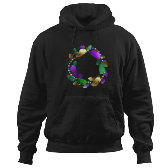 Discover mardi gras feather wreath Hoodies