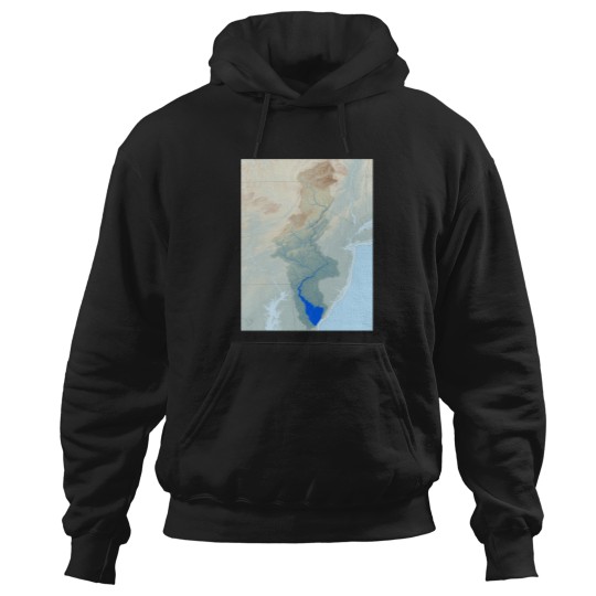 Discover Delaware River Watershed Map - Raw Landscape 619 Hoodies
