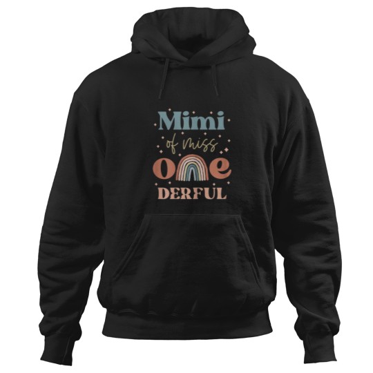 Discover Womens Mimi of Miss Onederful Boho Rainbow Daugh Hoodies