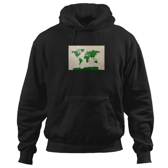 Discover World Map Green 2743 Hoodies