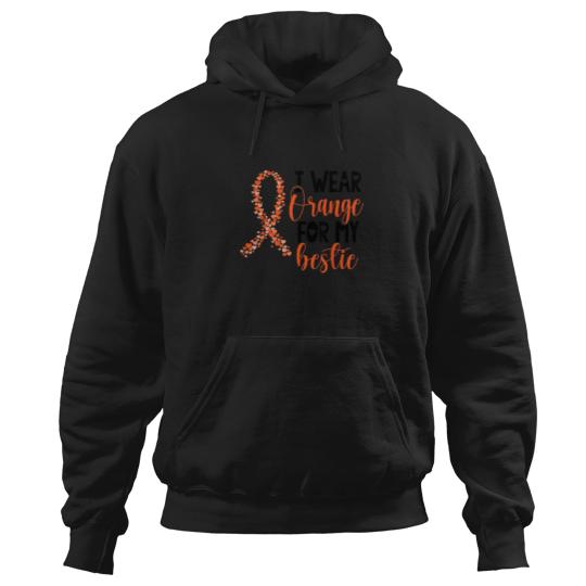 Discover I Wear Orange For My Bestie Leukemia Cancer Awar Hoodies