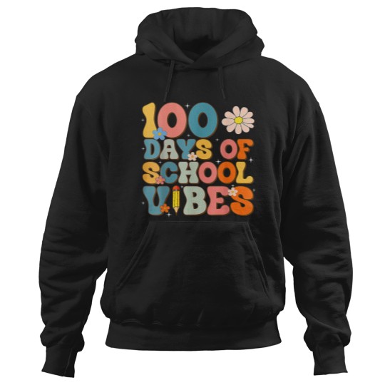 Discover Groovy 100 Days Of School Vibes Happy 100th Day Smarter Kids Gifts Hoodies