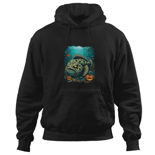 Discover Flat Fear A Monstrous Floundeeer Fish Hoodies