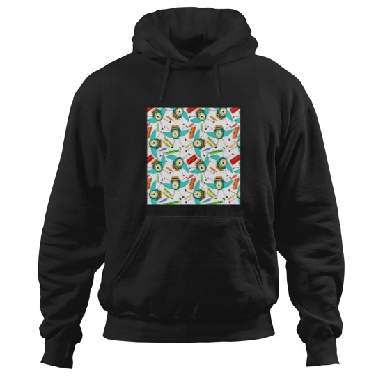 Discover Time Flies Pattern Hoodies