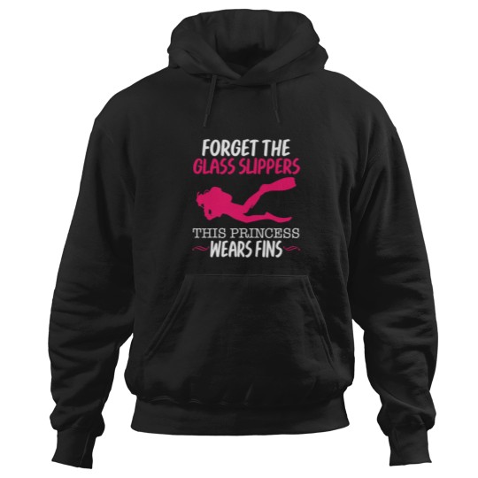 Discover Scubas Diving Girl Forget Glass Slipper Princes Diver Hoodies