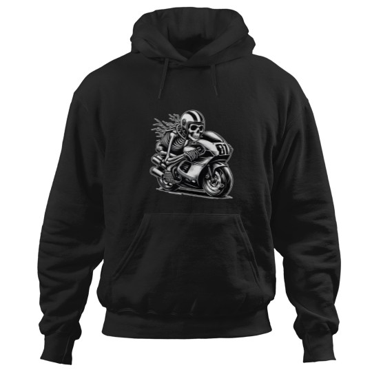 Discover Skeleton Dark Motorcycle Racing Byker Racing Car Naascar Moto Gps Chopper Ogirdor Hoodies