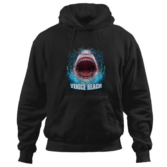 Discover Venice Beach Florida Vacation Great White Shark Beach Trip Hoodies