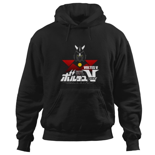 Discover JAPAN CLASSIC RETRO ANIME ROBOT VOLTES V FIVE Hoodies