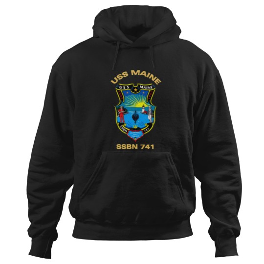 Discover USS Maine (SSBN-741) Crest For Dark Colors   T-Shirt Hoodies