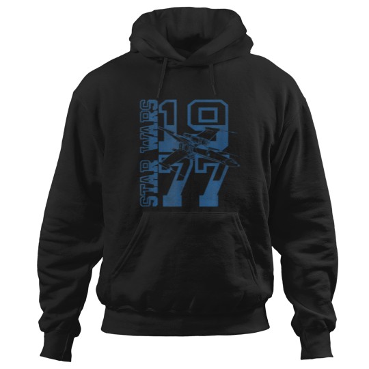 Discover 1977 Collegiate Logo & X-Wing Fighter T-Shirt Hoodies