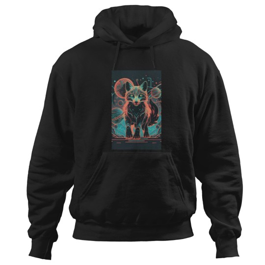 Discover Copia de Copia de Copia de neon lion, Celestial Lion Majesty Canvas Print Hoodies