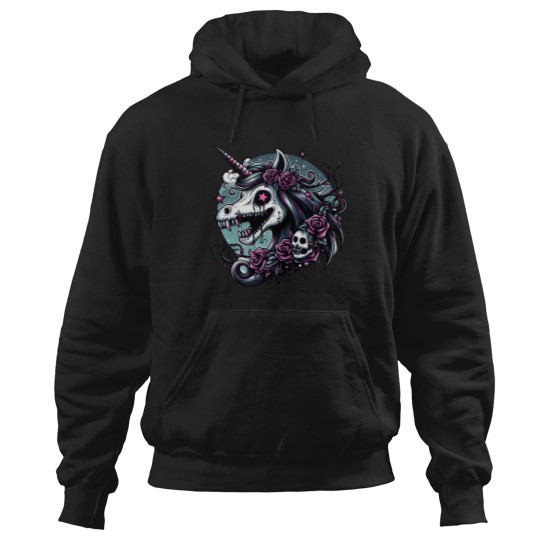 Discover zombie unicorn head Hoodies