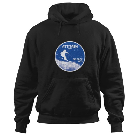 Discover Attitash - skis Free 603 Downhill skis Badge Hoodies