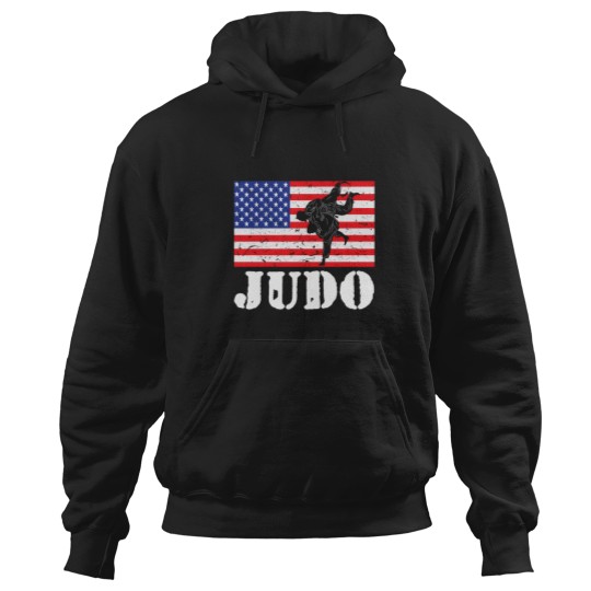 Discover Distressed Judo Gi Usa American Flag Vintage Martial Arts Hoodies