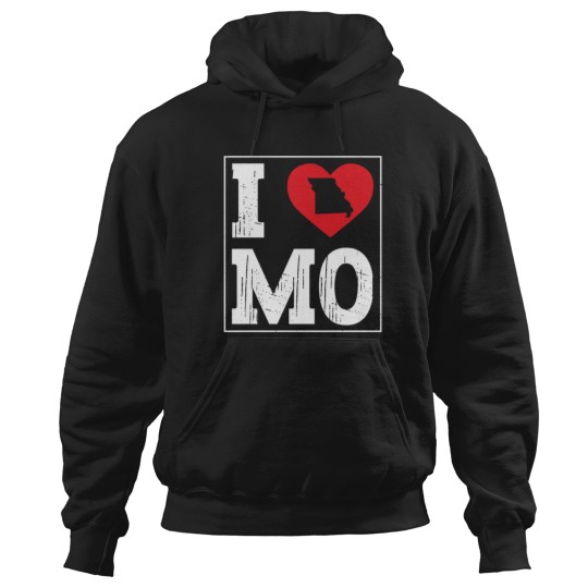 Discover I Heart Love MO Missouri City Map Classic Vintage I Love MO Hoodies