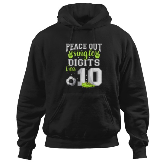Discover 10Th Birthday Shirts Boys Soccer Peace Out Single Digits T-Shirt Hoodies