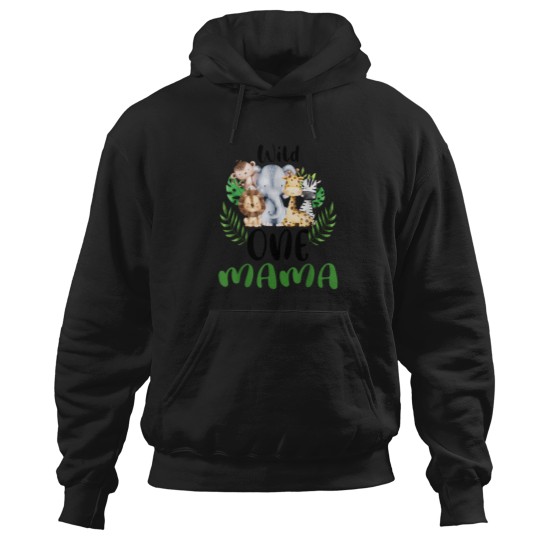 Discover Mama Of The Wild One Zoo Birthday Safari Jungle Animal T-Shirt (1) Hoodies